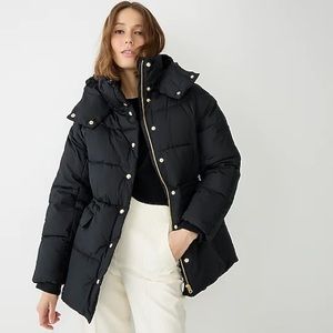 BNWT J. Crew New Chateau puffer, XXSP in Black